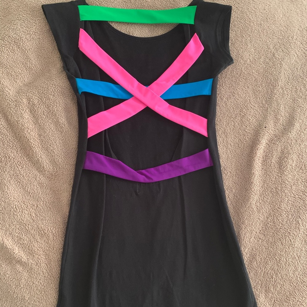 LF backless retro minidress Hot Color Striped Back